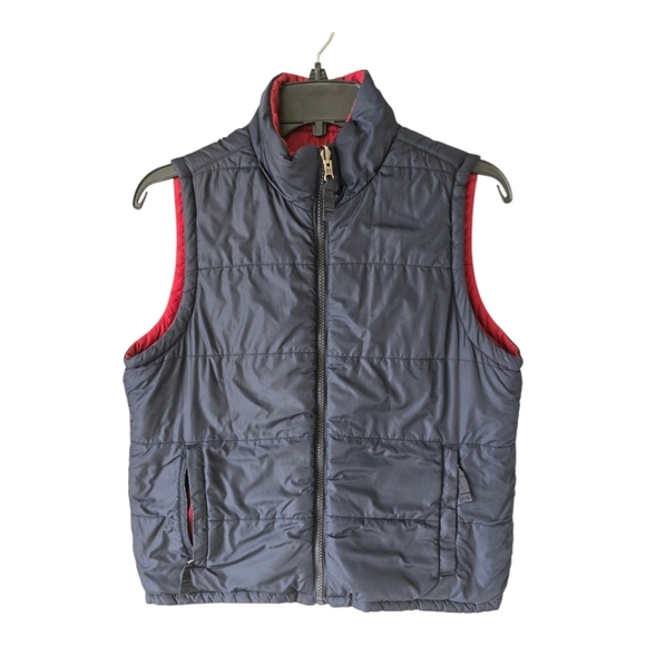 Vintage Abercombie Fitch Mens Puffer Vest Black Red  Urban Streetwear 1990s Y2k - Picture 1 of 16